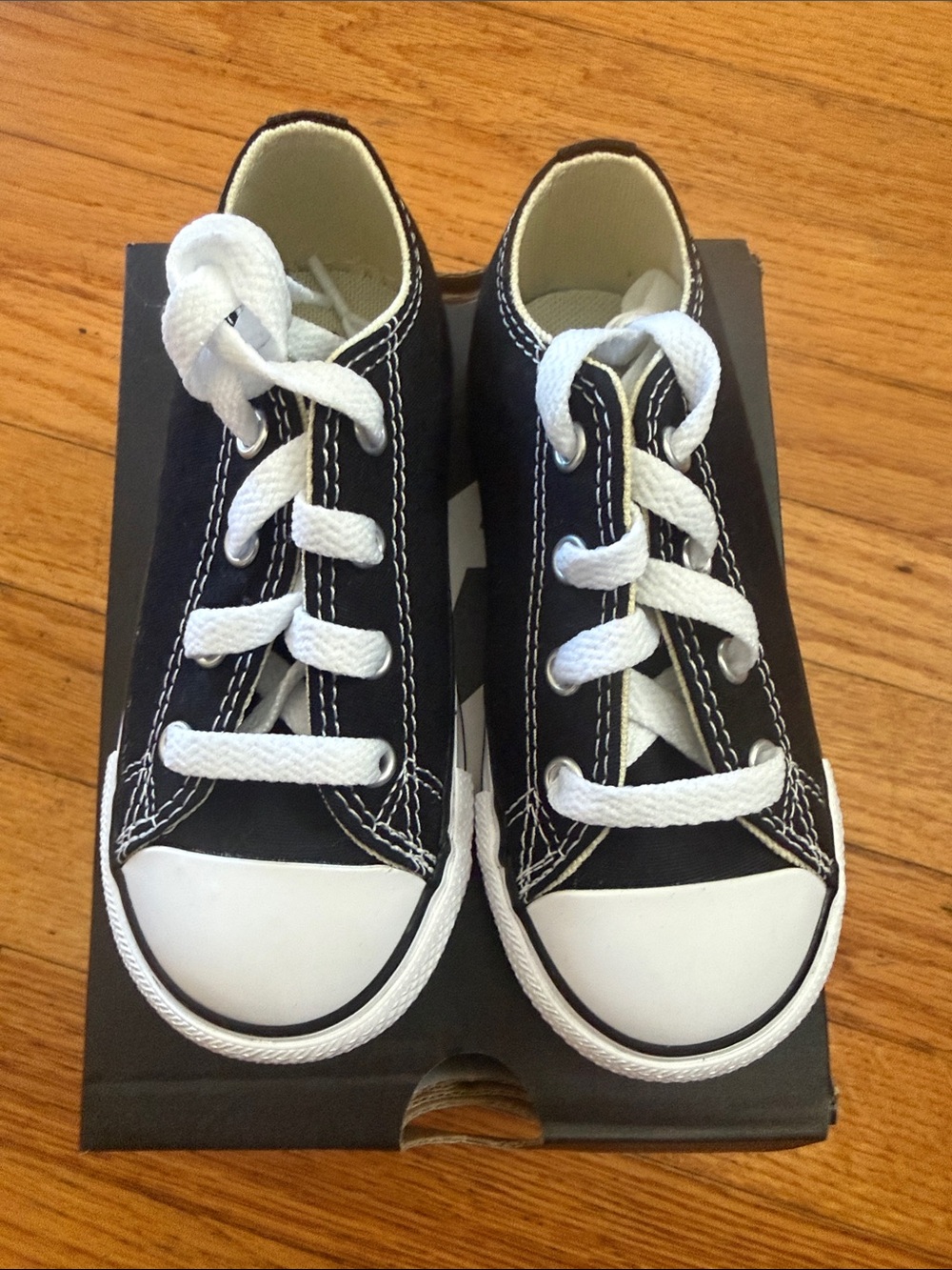 Converse Kids Black and White Low-Top Canvas Sneakers